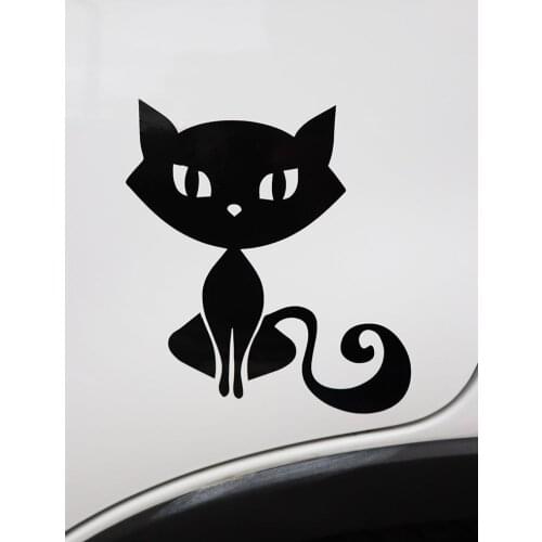 ZTTZDY 14.9*15.8CM Sitting cat Car Sticker Sexy Styling Vinyl Decal Black/Silver ZJ4-0128