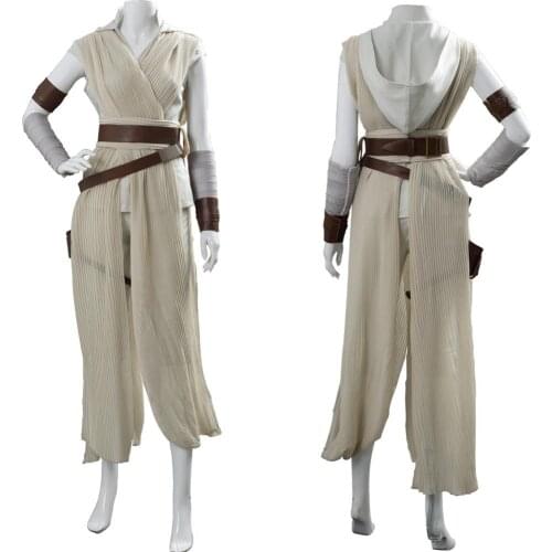 Star Cosplay Wa 9 The Rise of Skywalker Rey Cosplay Costume Dress Halloween Carnival Cosplay Costumes Custom Made Rey Costume