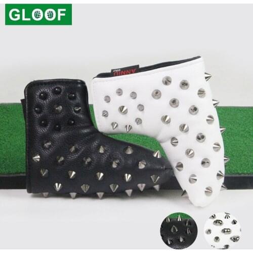 1Pcs Golf Blade Putter Cover Creative Rivet Skull Golf Putter Headcover with Easy Lock-in and Off Closure