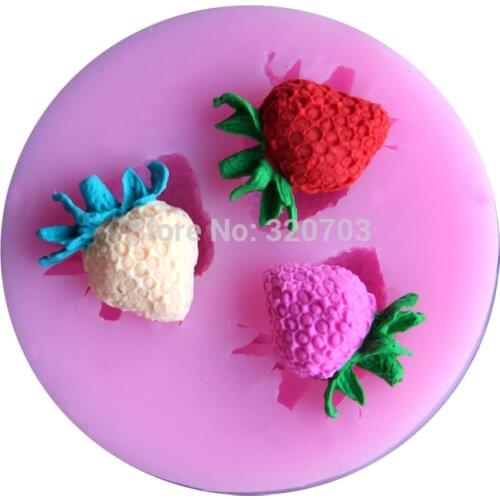 1PCS Small Size strawberry Shape Silicone Mold, For Fondant Cake Mold, Bakware Tools, Soap ,Sugar Tool C052
