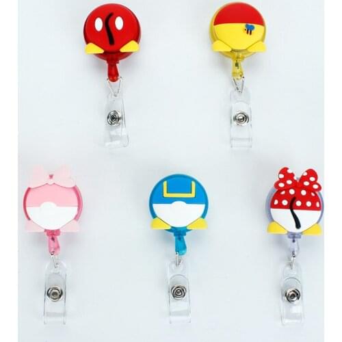 1PCS Cartoon Disney Cute Mobile Phone Lanyard ID Card Holder Retractable Employee Card Nurse Chest Card Student Bus Card Holder