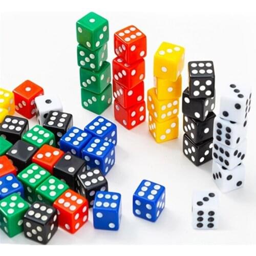 10Pcs 16mm Plastic Gaming Dice Cubes Standard Six Side Decider Parties Board Game Dados Dobbelstenen dnd dice