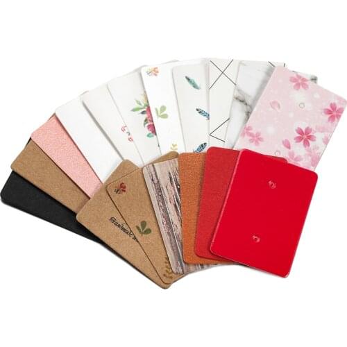 100Pcs/Lot Earrings Display Cards Cardboard Earring Packaging Hang Tag Card Ear Studs Paper Card for Jewelry Accessories