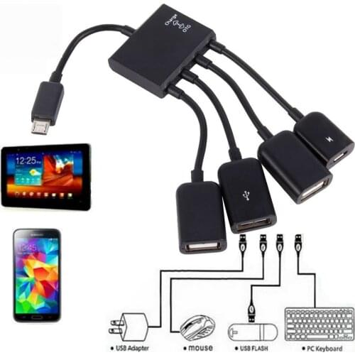 100pcs Type USB C 3.1 micro usb OTG Hub Cable Connector Spliter 4 Port Micro USB Power Charging Charger For Smartphone Computer