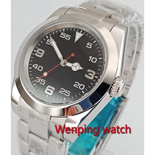 40mm Bliger sterile black dial luminous solid case sapphire glass NH35 movement automatic mens top watch