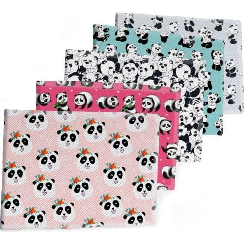 50*145CM Fabric Chinese Treasure Cartoon Panda Printed Polyester Cotton Twill Fabric Patchwor Printed
