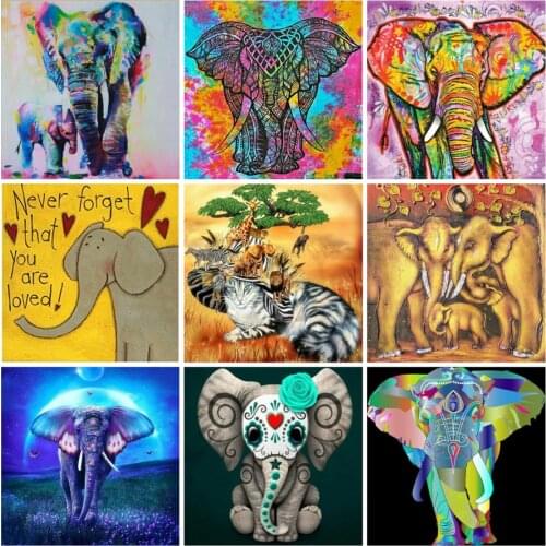 5D Full Square/Round Diamond Painting Elephant Cross Stitch Diamond Embroidery Animals New Arrivals Sale Decoration Home