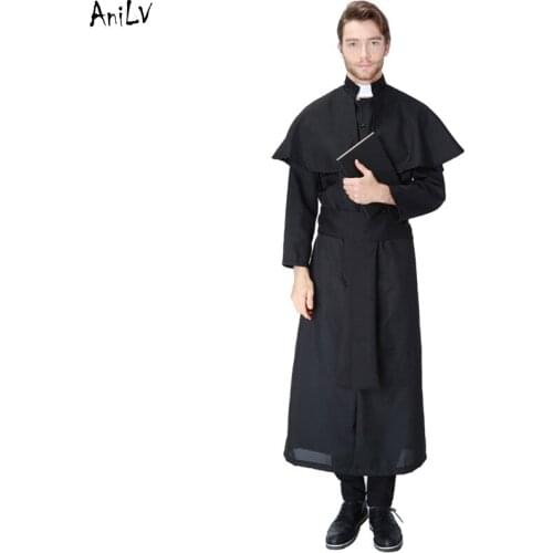 AniLV Easter Church Priest Fr. Uniform Costume Clothes Halloween Medieval Renaissance Godfather Drama Stage SCA LARP Cosplay