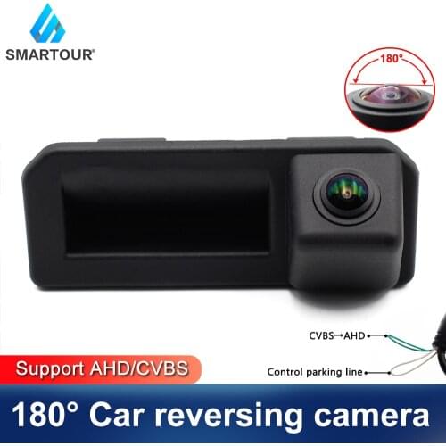 Smartour Car Rear View Reverse Backup Trunk Handle Fisheye Lens Camera For Audi Q2 Q5 A5 VW Skoda Kodiaq Cayenne 2017 2018
