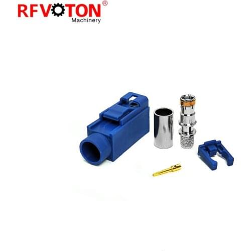 Free shipping 10pcs SMB Fakra connector jack female socket 50ohm Free Hanging (In line) Crimp for RG58 cable