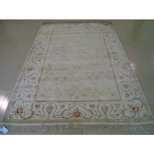 Free shipping 2.08X3.07M 160Line Hand-knotted Persian Rug, Persian carpet, silk warp,silk flower