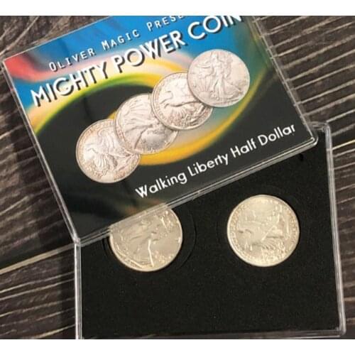 Mighty Power Coin (Walking Liberty Half Dollar) by Oliver Magic Stage Close-Up Magia Coin Magic Tricks Mentalism Gimmick Props