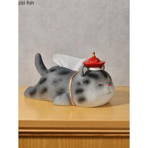 Palace Cat King Paper Tissue Box Car Removable Paper Towel Box Lovely Kitten Tissue Boxes Home Decoration Accessories Modern