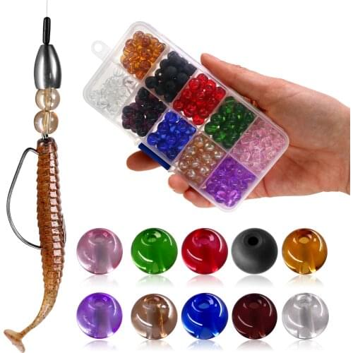 200pcs/500pcs Fishing Beads 6mm 8mm Taxes Rig Set For Bass Fishing DIY Kit