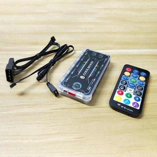 12V PC Cooling Chassis Fan Computer Water Cooling System Waterblock RGB Fan Controller 12cm Remote Control Computer Case
