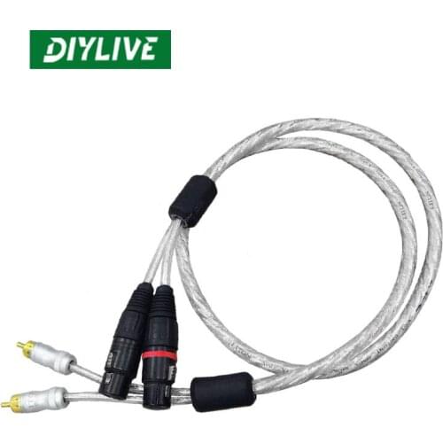 DIYLIVE Lipton Canon Balance Head to RCA Lotus Head Conversion Line RCA to Female RCA to Male