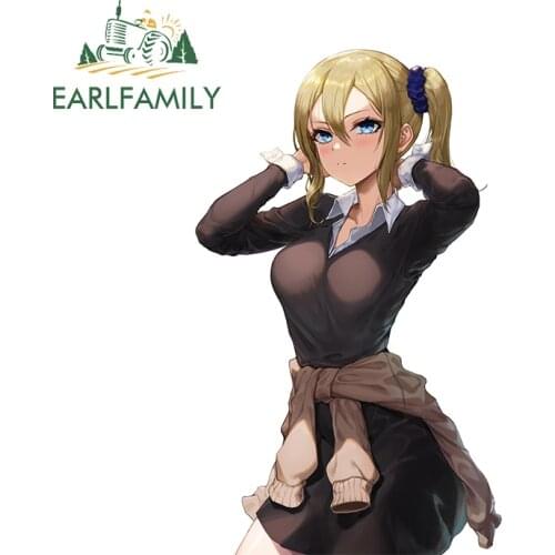 EARLFAMILY 13cm x 7.9cm for Ai Hayasaka Kaguasama Love Is War Car Stickers Personality Cartoon Decals Waterproof Car Label
