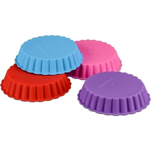 1PC Eco-friendly Silicone Cake Mold Fruit Pie Egg Tarts Mold Baking Tray Round Fondant Cake Mold Pie Bakeware Pan Baking Tools