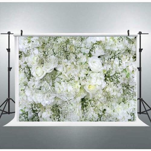White flower floral backdrop photography background wedding bridal baby shower photo studio props booth shoot newborn picture
