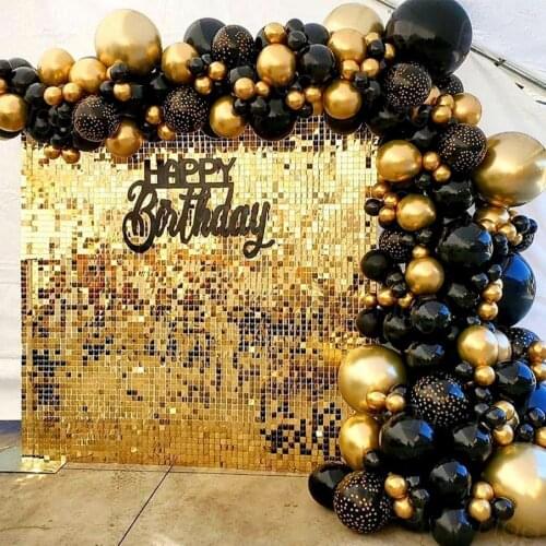 Black Gold Latex Balloon Garland Arch Kit Happy Birthday Wedding Party Decorations 30 40 50 Birthday Balloons Party Decoration