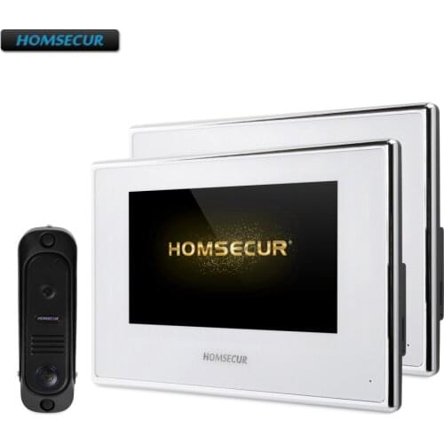 HOMSECUR 4 Wire AHD Video Door Phone Intercom System with Memory Monitor BC041HD-B+BM718HD-W