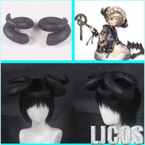 Game Arknights Bena Ox Horn Headdress Cosplay Costume Headwear Hair Clips Hairpin Props Anime Halloween Carnival Accessories