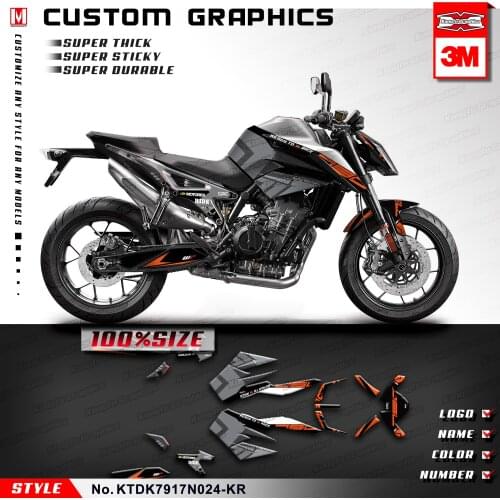 KUNGFU GRAPHICS Personalized Stickers Self Adhesives for 790 2017 2018 2019 2020 No Seat Cowl Decals Style No.KTDK7917N024-KR
