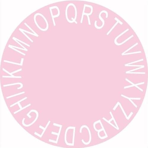 ABC Kids Rug Round 26 Alphabets Rug Baby Mat Nursery Activity Rugs Play Mat Circular Rug Pink 120cm opp bag