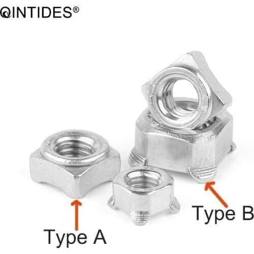 QINTIDES M4 M5 M6 M8 M10 Welding square nuts 304 stainless steel Square weld nuts square nut DIN928