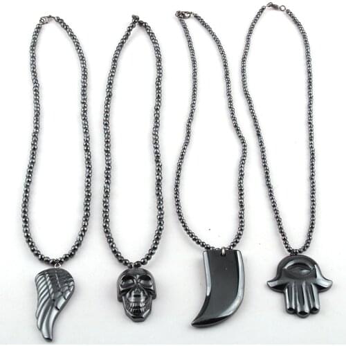 Fashion Bohemian Jewelry Hematite Stone Charm Necklace For Women Ethnic Necklace