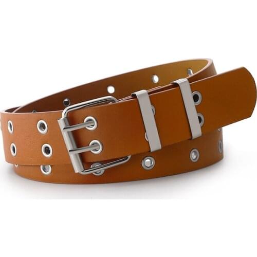 Fashion Women Alloy Belts Chain luxury for Leather New style Pin Buckle Jeans Retro Decorative Ladies Punk Decorative