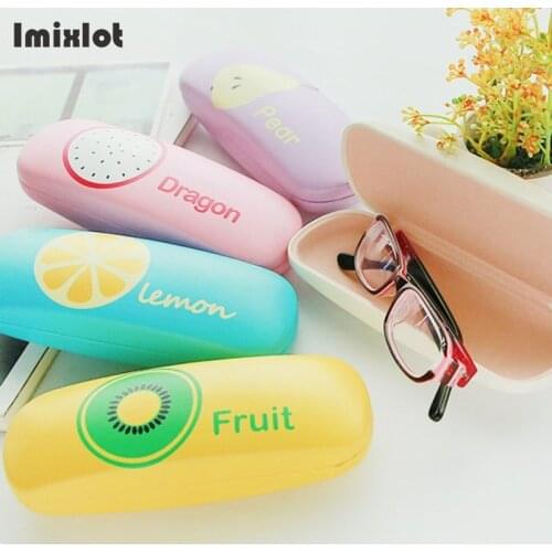 Imixlot Fashion Women Girls Fruit Leather Eye Glasses Hard Shell Protector Reading Eyewear Case Portable Sunglasses Box Case
