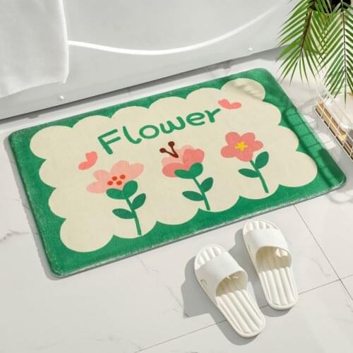 Cartoon Carpet Entrance Plush Warm Carpet Water absorption Non-slip Cute Cloud Rainbow Mat Rug Bedroom Girl Room Mats
