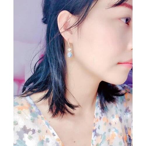 New Fashion The best gift for engagement Opal Earring Natural And Real 925 sterling silver Opal Earring