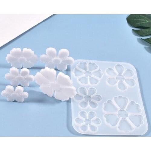 New DIY Crystal Epoxy Mold Handmade Five Petals Hanging Pendant Jewelry Silicone Mold