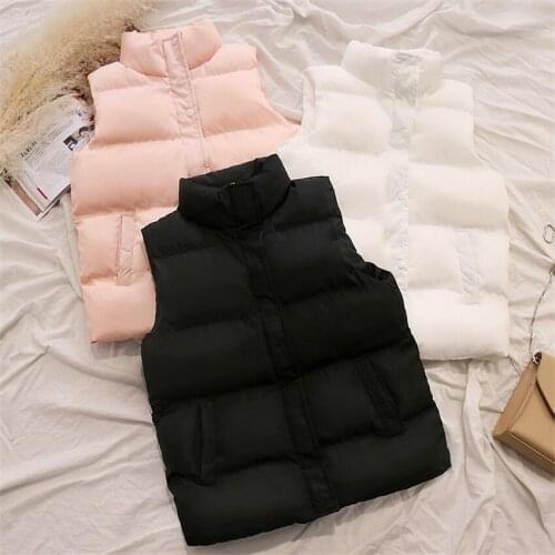 Gowyimmes New Autumn Women Short Down Cotton Vest Lady Cotton-padded Vest Female Sleeveless jacket Winter Clothes Outwear PD985