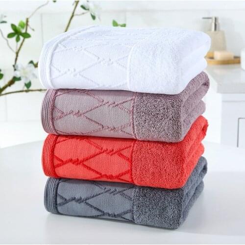 New Deep Color Lattice 100% Cotton Bath Towels for Adults Thicken Non-fading Home Couple Bathroom Towel Beach Towel Toalha