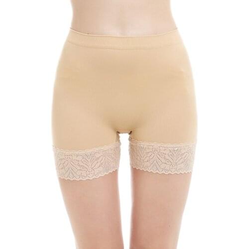 New Sexy Women Safety Short Pants Elastic Anti Chafing Lace Underwear Middle Waist Safety Short Pants New