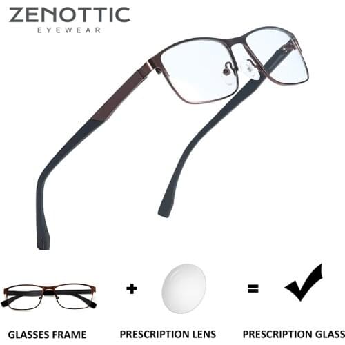 ZENOTTIC Progressive Prescription Glasses for Men Myopia Multifocal Eyeglasses Male Optical Photochromic Anti Blue Light Eyewear