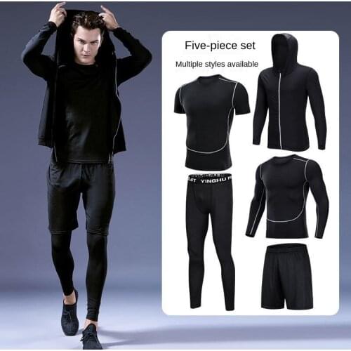 Workout Clothes Men 's Suit Sports Quick-Drying Tights Training Clothes Summer Running Basketball Gym