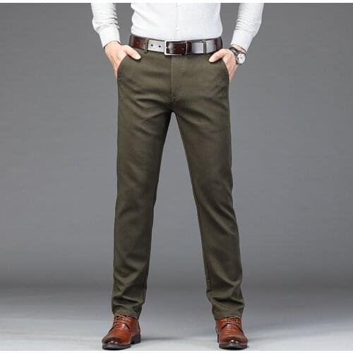 2021 Autumn Brand Straight Loose Cotton Pants Classic Style Business Casual Young Mens Trousers Plus Size Father Pants 42