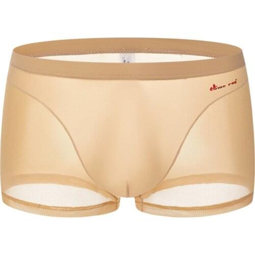 Translucent Thin Seamless Boxers Men Trunk Shorts Ice Silk Sexy Male Underpants for Men Short Slips Cuecas M-XXL