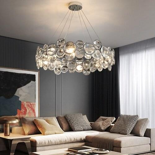 Luxury Crystal Led Pendant Lights Lustre Post Modern Bedroom Living Dining Room Indoor Lighting Decor Lamp Hanging Light Fixture