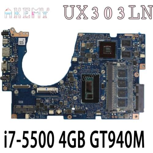 With i7-5500 4GB GT940M UX303LN motherboard For Asus UX303LB UX303LNB UX303LN UX303L U303L Laptop mainboard UX303LN Motherboard
