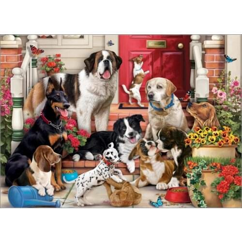 Counted Cross Stitch Kits Needlework Embroidery - Crafts 14 ct Aida DMC Color DIY Arts Handmade Home Decor - A Dogs Life