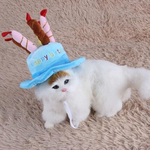 Pet Birthday Hat, Birthday Cake Candles Design Pet Cap Costume Charms Grooming Accessories for Cats Dogs Small Animals