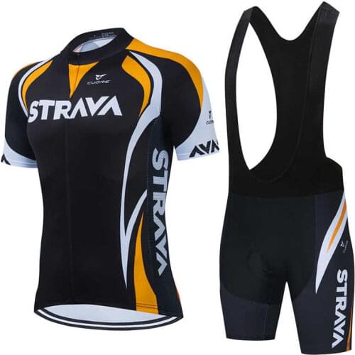Strava 2021 New Red Bicycle Team Short Sleeve Maillot Ciclismo Mens Cycling Jersey Summer Breathable Cycling Clothing Sets