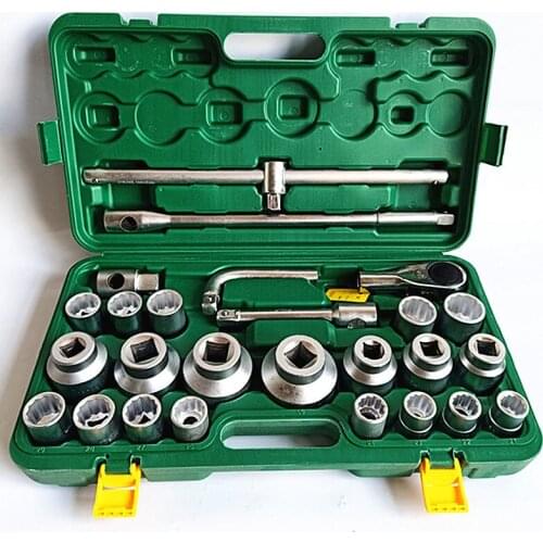 Heavy-duty Socket Wrench 26-piece Socket Head Car Tire Wrench Tire Repair Tool 12 Angle Sleeve Head