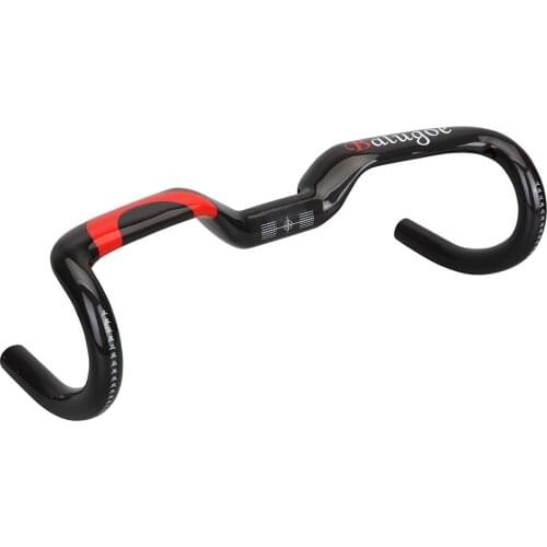 Balugoe carbon fiber highway bicycle thighed handle carbon handlebar road bike handlebar 31.8*400 420 440MM Black Shiny Cycling