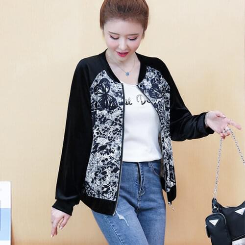 2021 Spring Autumn Fashion Printed Jacket Women Coats Long Sleeve Female Baseball Short Jackets Plus Size 3XL Outwear Clothes